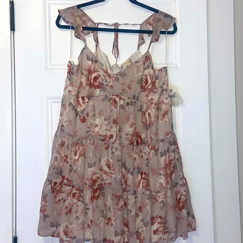 Alterd state flutter sleeve flower dress